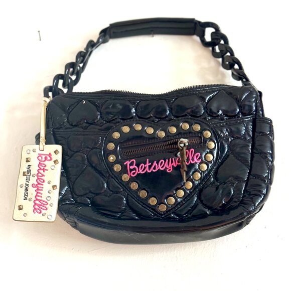 Betsey Johnson Handbags - Vintage Betsey Johnson  black hearts purse (INTERNATIONAL WOMEN'S PRICE DROP)